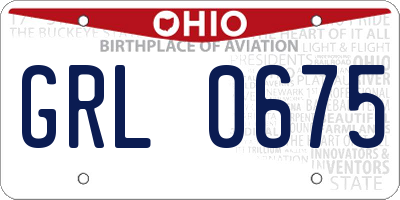 OH license plate GRL0675