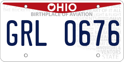 OH license plate GRL0676