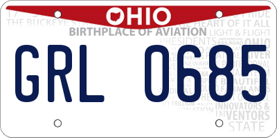 OH license plate GRL0685