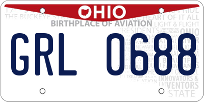 OH license plate GRL0688