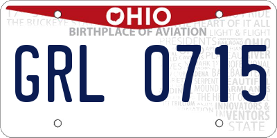 OH license plate GRL0715