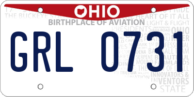 OH license plate GRL0731