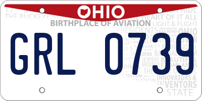 OH license plate GRL0739
