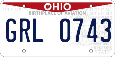 OH license plate GRL0743