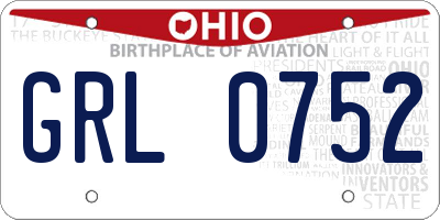OH license plate GRL0752