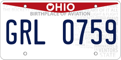 OH license plate GRL0759