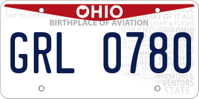 OH license plate GRL0780