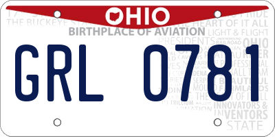 OH license plate GRL0781