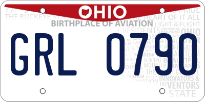 OH license plate GRL0790