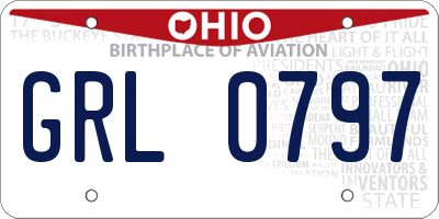 OH license plate GRL0797
