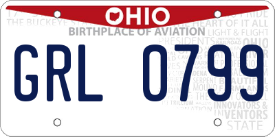 OH license plate GRL0799