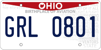 OH license plate GRL0801