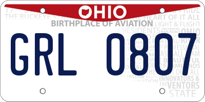 OH license plate GRL0807