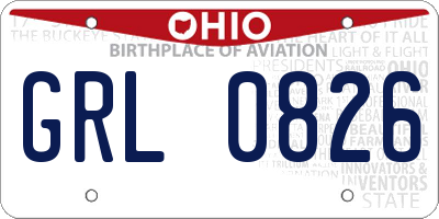 OH license plate GRL0826