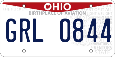 OH license plate GRL0844