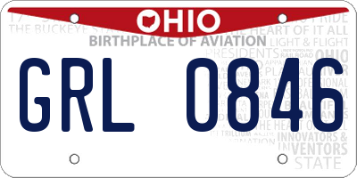 OH license plate GRL0846