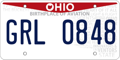 OH license plate GRL0848