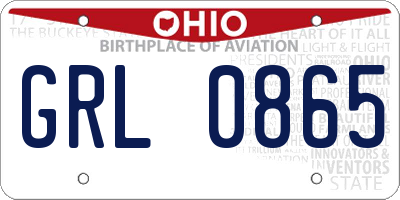 OH license plate GRL0865