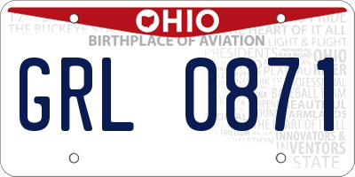 OH license plate GRL0871