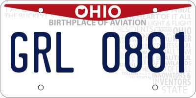 OH license plate GRL0881