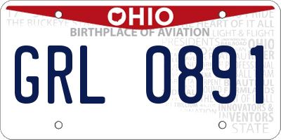 OH license plate GRL0891