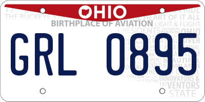 OH license plate GRL0895