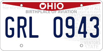 OH license plate GRL0943