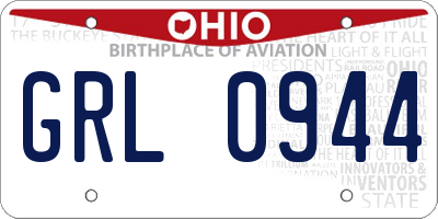 OH license plate GRL0944