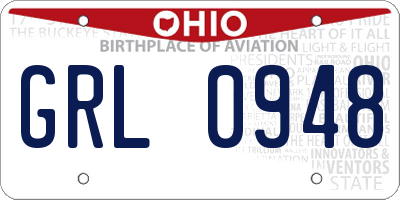OH license plate GRL0948