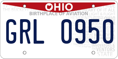 OH license plate GRL0950