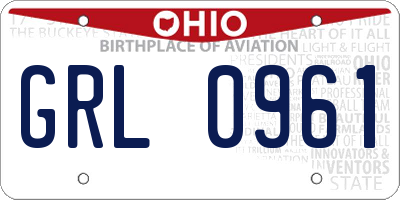 OH license plate GRL0961