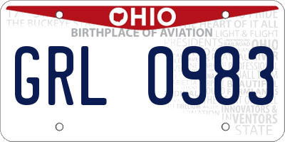 OH license plate GRL0983