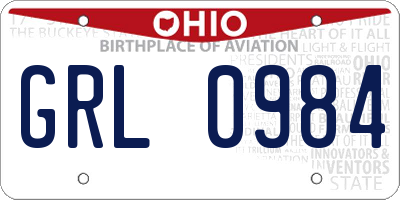 OH license plate GRL0984