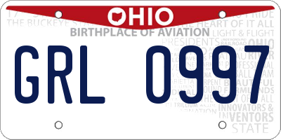OH license plate GRL0997