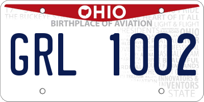 OH license plate GRL1002