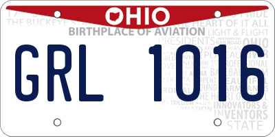 OH license plate GRL1016