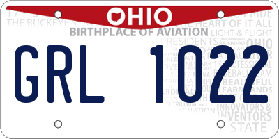 OH license plate GRL1022