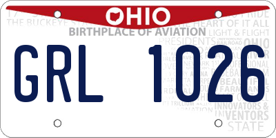 OH license plate GRL1026