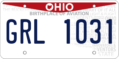 OH license plate GRL1031
