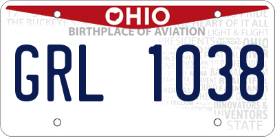 OH license plate GRL1038