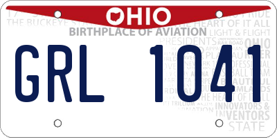 OH license plate GRL1041