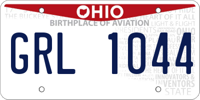 OH license plate GRL1044
