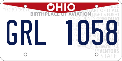 OH license plate GRL1058