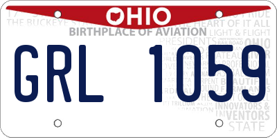 OH license plate GRL1059