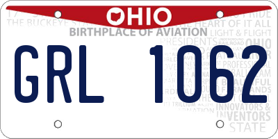 OH license plate GRL1062