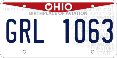 OH license plate GRL1063