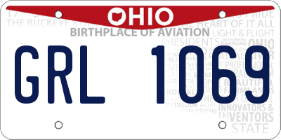 OH license plate GRL1069