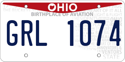 OH license plate GRL1074