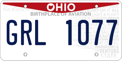 OH license plate GRL1077