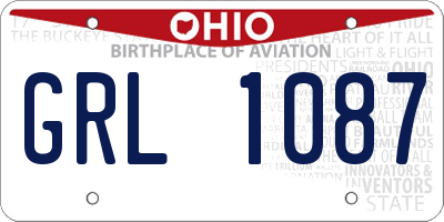 OH license plate GRL1087